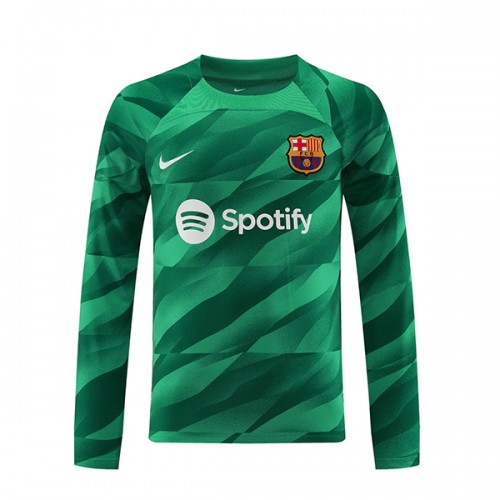 Pánský Fotbalový dres Barcelona Brankářské 2023-24 Domácí Dlouhý Rukáv